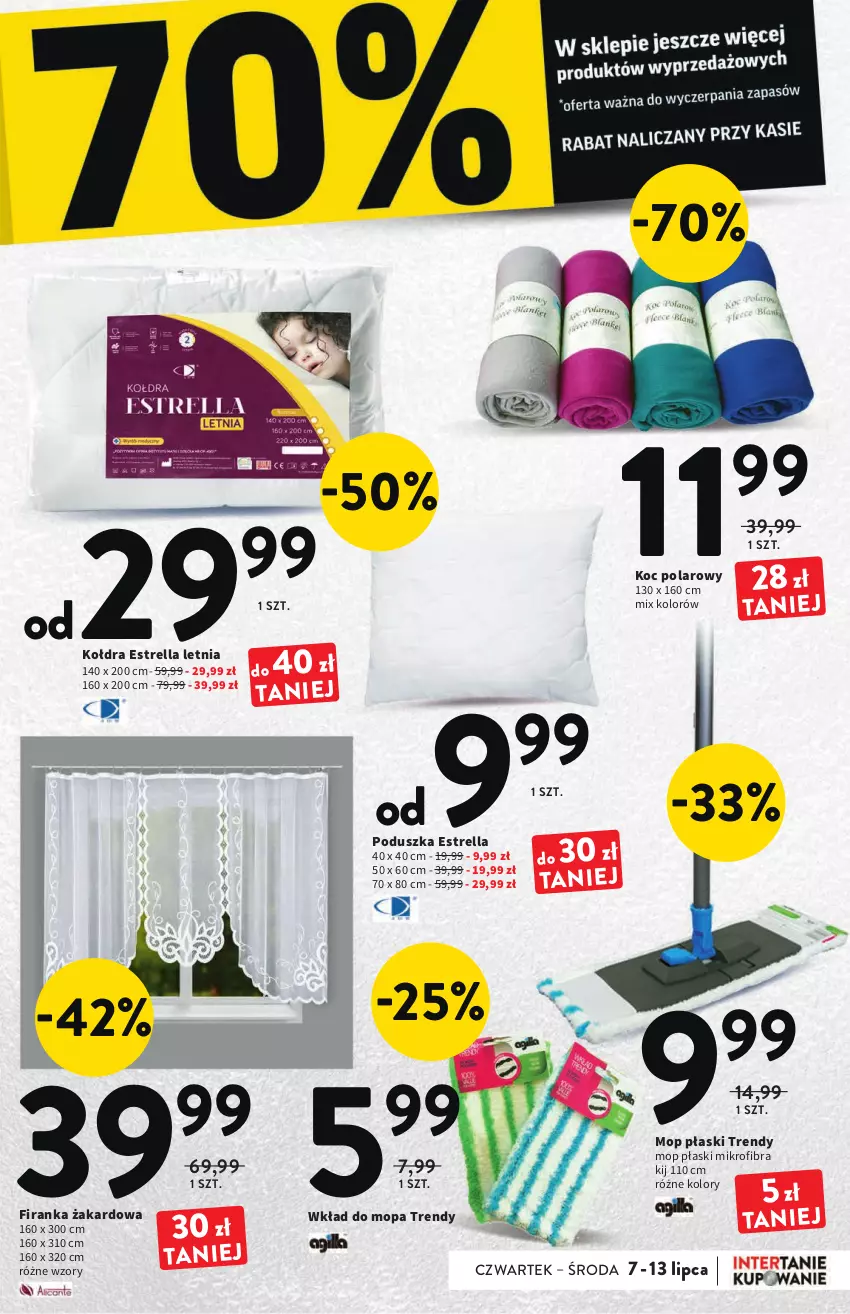 Gazetka promocyjna Intermarche - ważna 07.07 do 13.07.2022 - strona 37 - produkty: Koc, Kołdra, Mop, Poduszka, Wkład do mopa