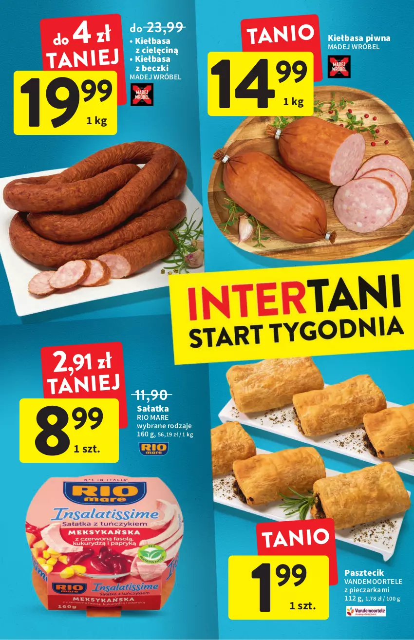 Gazetka promocyjna Intermarche - ważna 07.07 do 13.07.2022 - strona 38 - produkty: Kiełbasa, Kiełbasa piwna, Madej Wróbel, Piec, Pieczarka, Rio Mare, Sałat, Sałatka