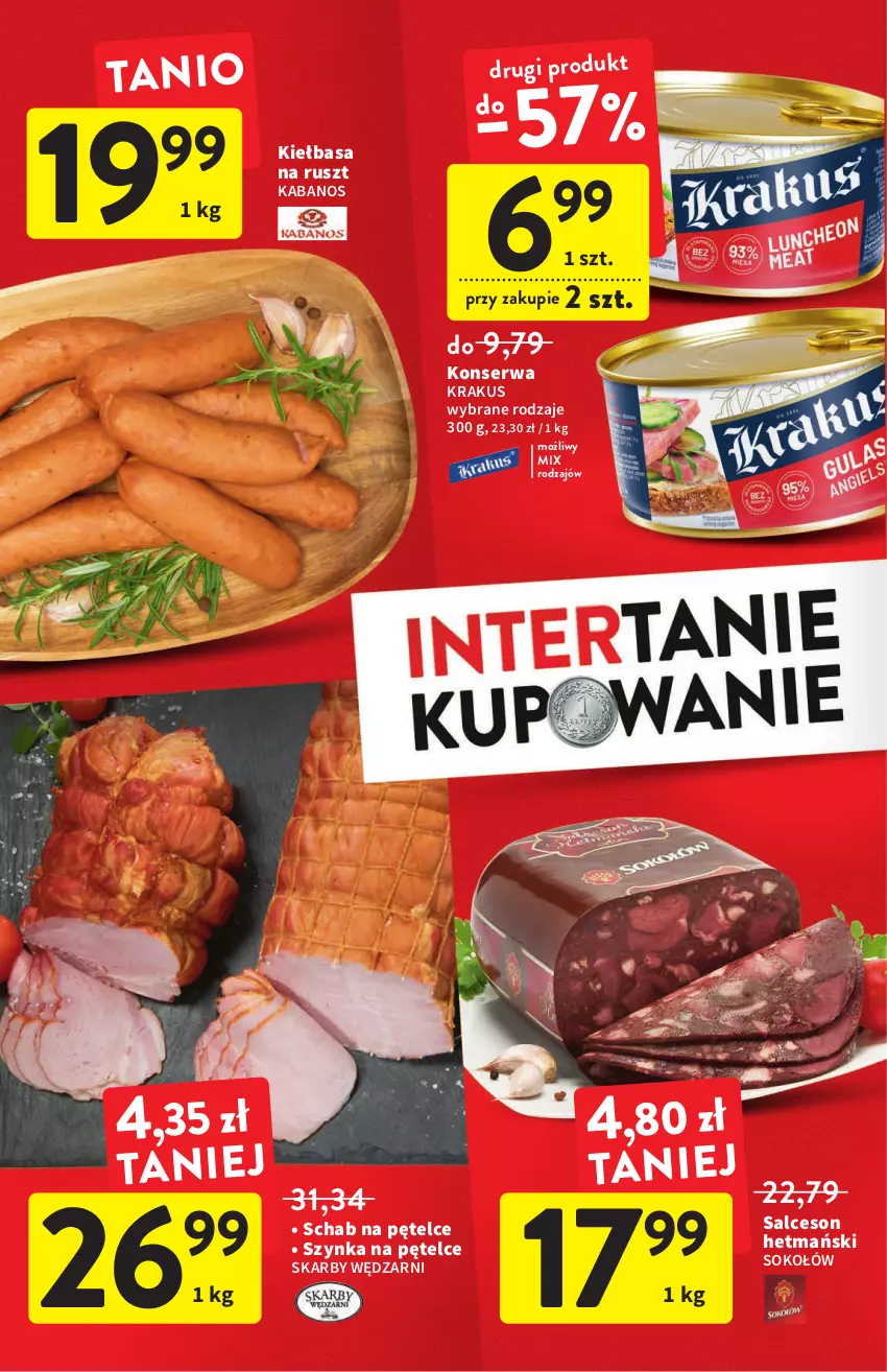 Gazetka promocyjna Intermarche - ważna 07.07 do 13.07.2022 - strona 6 - produkty: Kabanos, Kiełbasa, Krakus, Salceson, Ser, Sok, Sokołów, Szynka