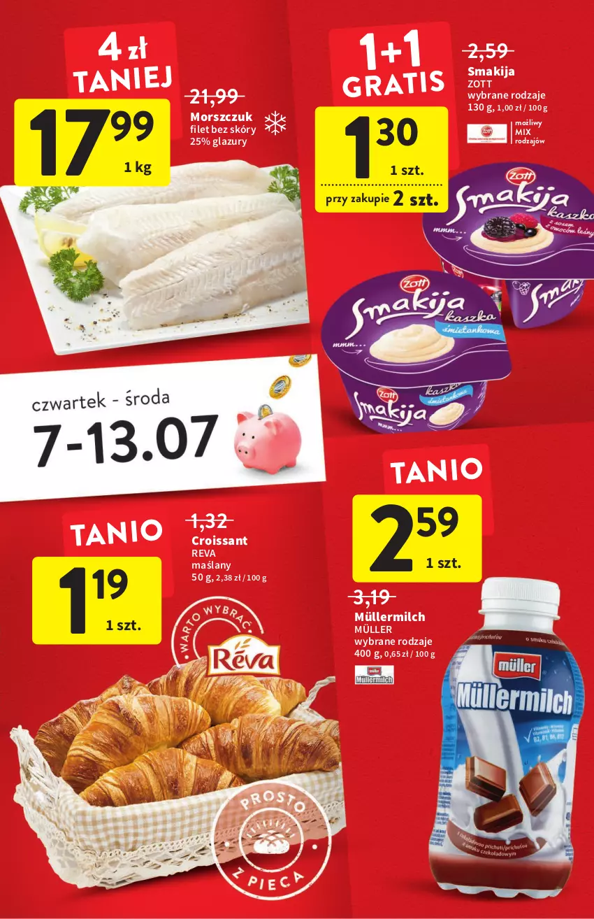 Gazetka promocyjna Intermarche - ważna 07.07 do 13.07.2022 - strona 7 - produkty: Croissant, Lazur, Müller, Müllermilch, Smakija, Zott