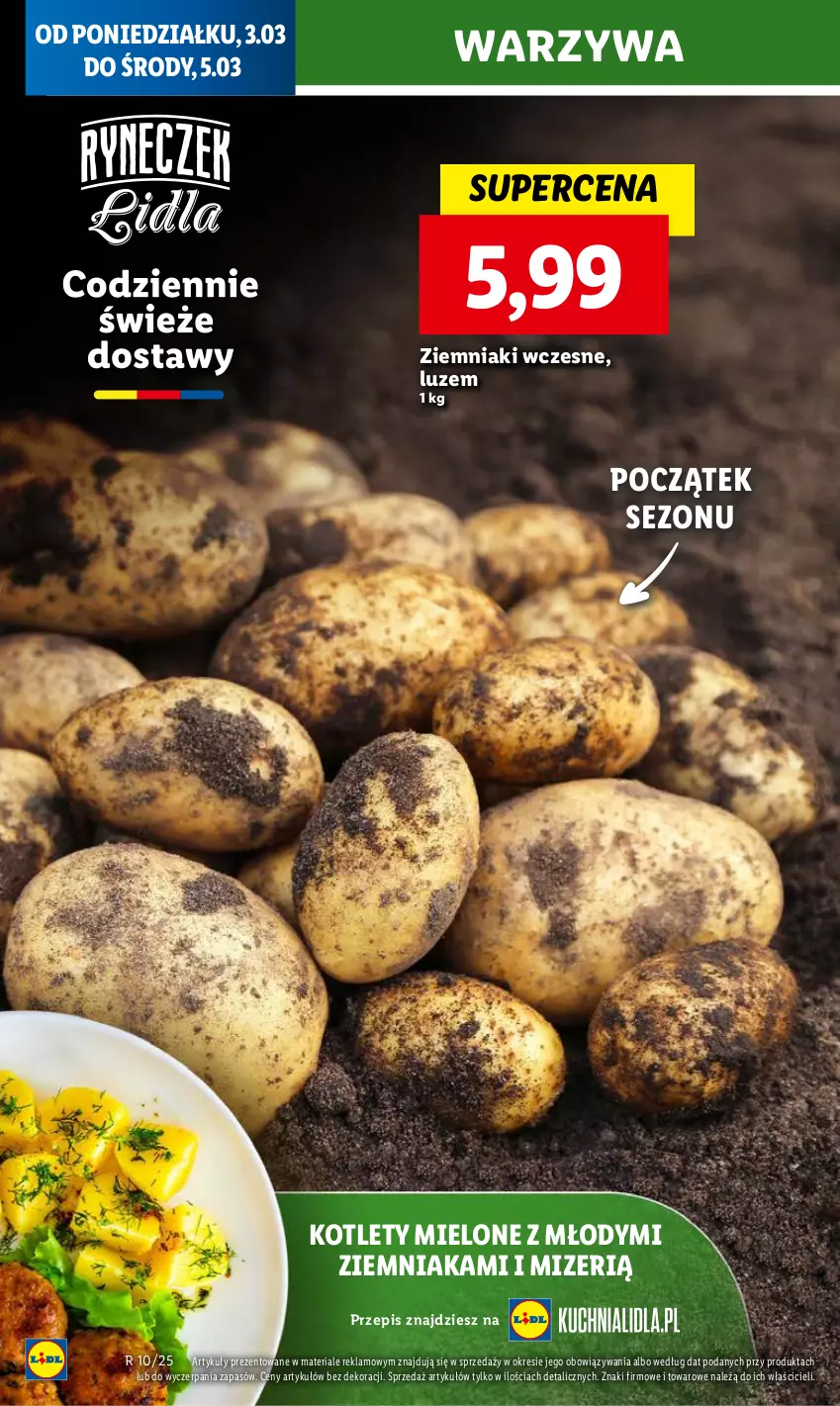 Gazetka promocyjna Lidl - GAZETKA - ważna 03.03 do 05.03.2025 - strona 14 - produkty: Kotlet, Warzywa, Ziemniaki