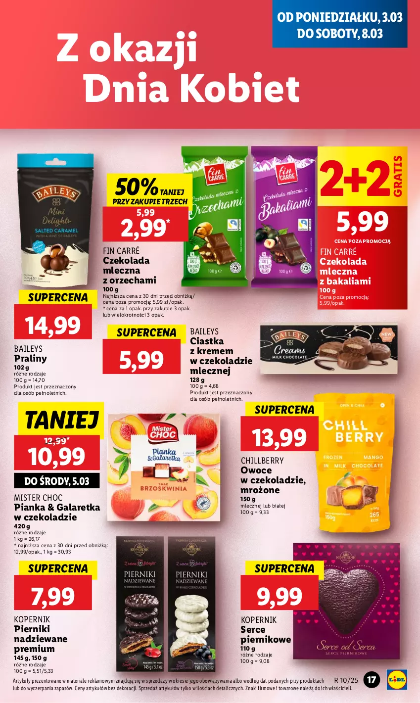 Gazetka promocyjna Lidl - GAZETKA - ważna 03.03 do 05.03.2025 - strona 21 - produkty: Ciastka, Czekolada, Czekolada mleczna, Gala, Galaretka, Gra, Owoce, Piernik, Praliny, Ser