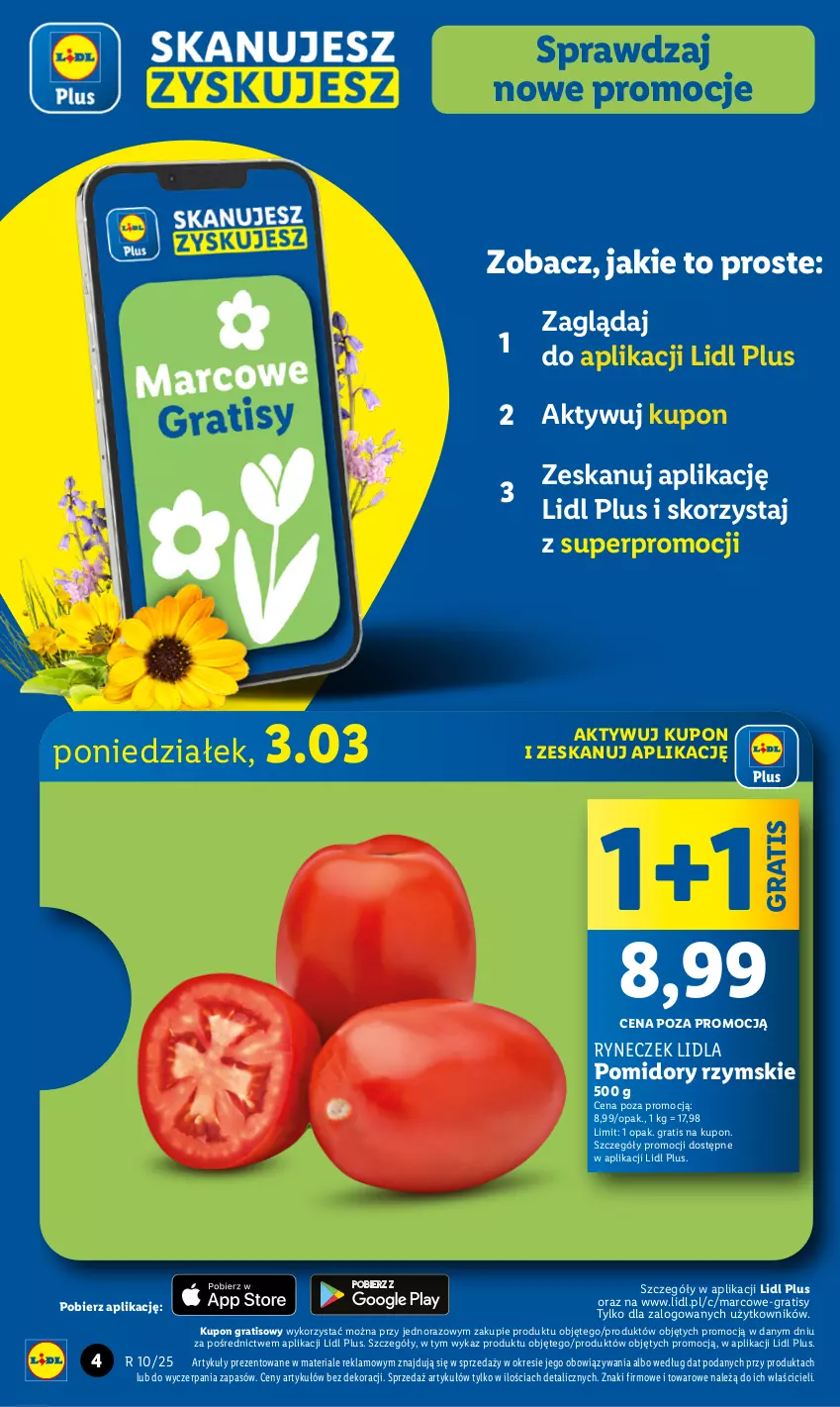 Gazetka promocyjna Lidl - GAZETKA - ważna 03.03 do 05.03.2025 - strona 4 - produkty: Gra, Pomidory