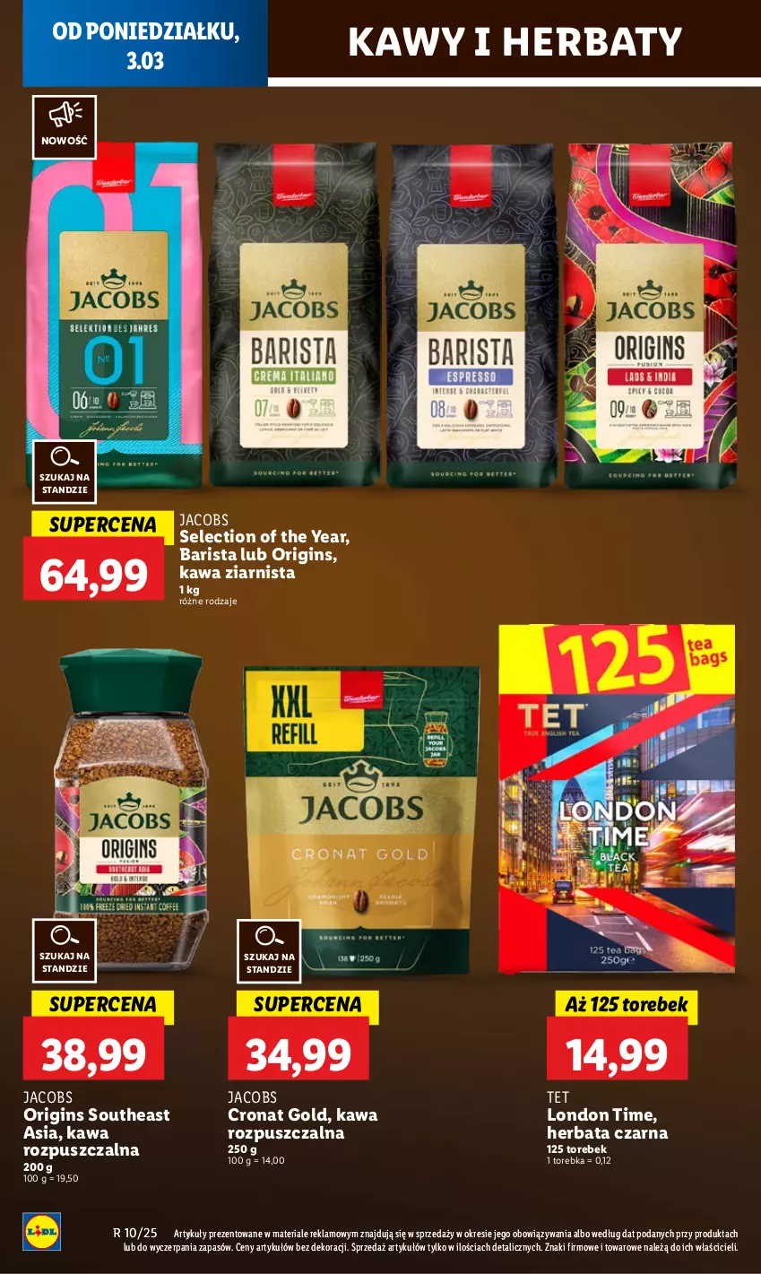 Gazetka promocyjna Lidl - GAZETKA - ważna 03.03 do 05.03.2025 - strona 56 - produkty: Gin, Herbata, Herbata czarna, Jacobs, Kawa, Kawa rozpuszczalna, Kawa ziarnista, Torebka