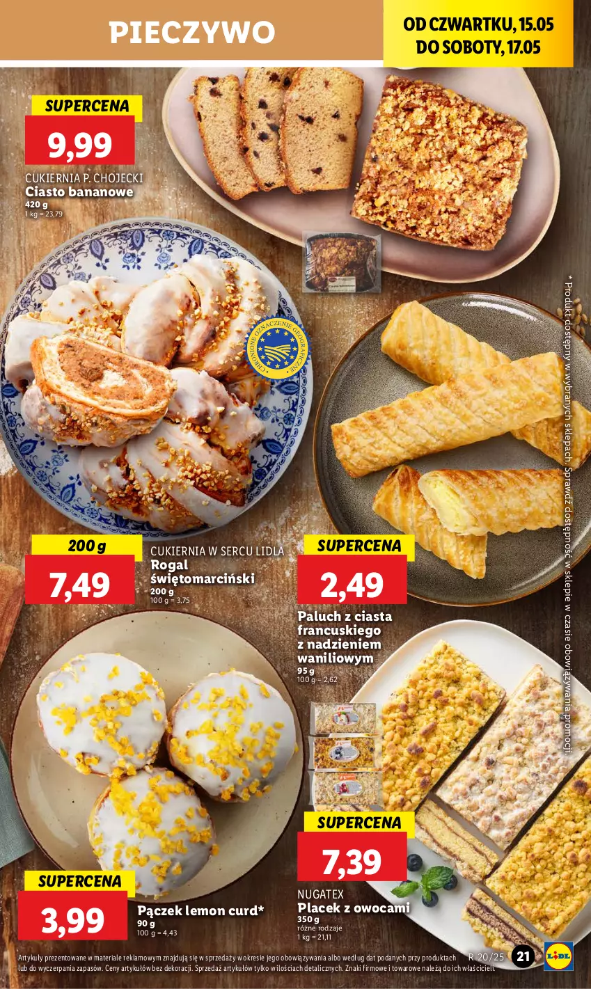 Gazetka promocyjna Lidl - GAZETKA - ważna 15.05 do 17.05.2025 - strona 25 - produkty: Cukier, Pączek, Piec, Pieczywo, Rogal, Ser