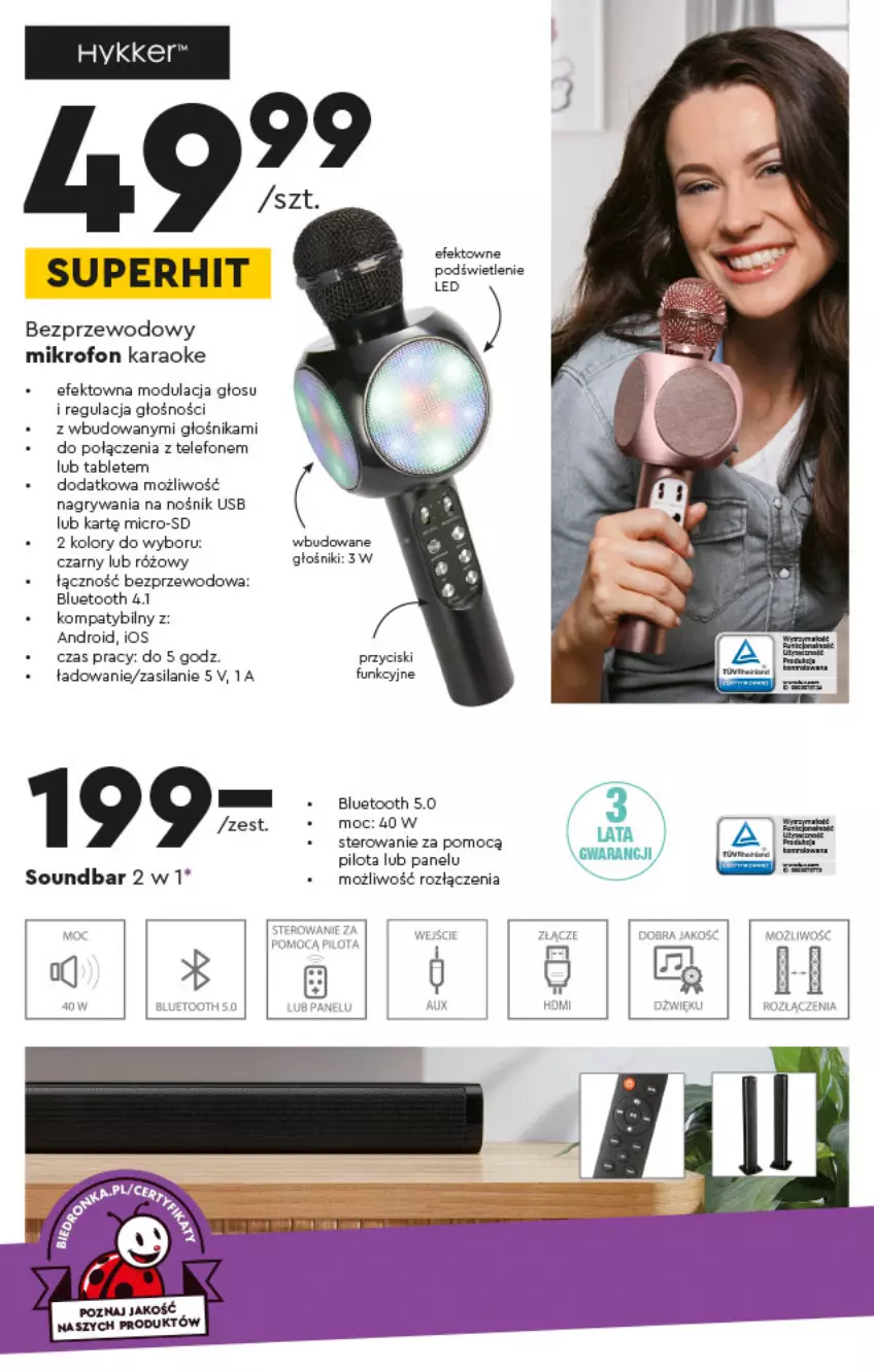 Gazetka promocyjna Biedronka - Okazje tygodnia - ważna 29.11 do 12.12.2021 - strona 18 - produkty: Głośnik, Gry, Mikrofon, Silan, Soundbar, Tablet, Telefon