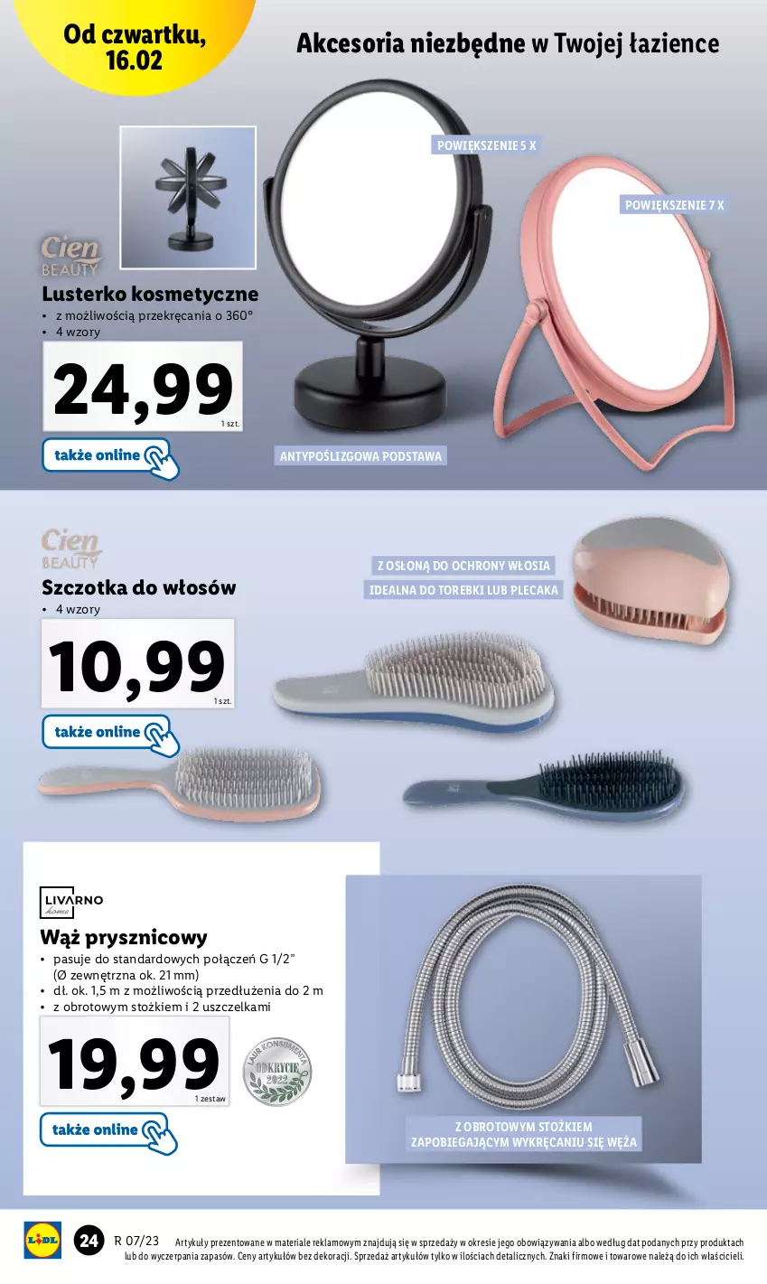 Gazetka promocyjna Lidl - GAZETKA - ważna 13.02 do 18.02.2023 - strona 26 - produkty: Lusterko kosmetyczne, Plecak, Szczotka, Szczotka do włosów