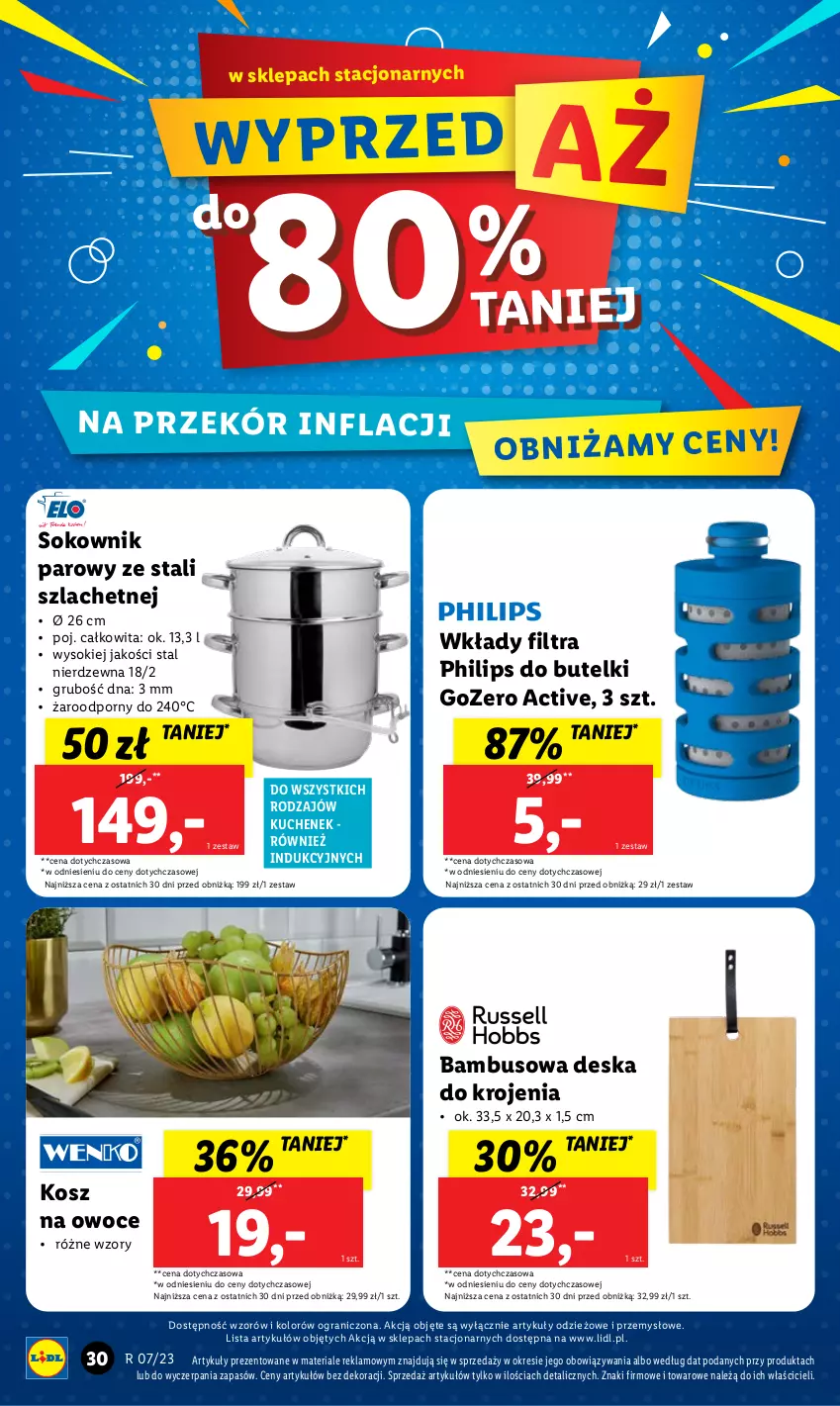 Gazetka promocyjna Lidl - GAZETKA - ważna 13.02 do 18.02.2023 - strona 32 - produkty: Deska do krojenia, Gra, Kosz, Owoce, Philips, Por, Sok