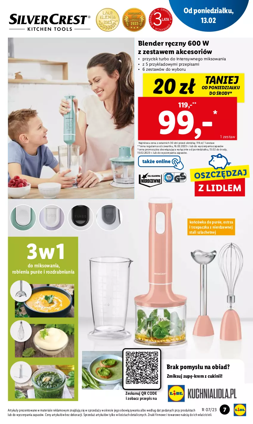 Gazetka promocyjna Lidl - GAZETKA - ważna 13.02 do 18.02.2023 - strona 7 - produkty: Blender, Blender ręczny, Pur, Trzepaczka