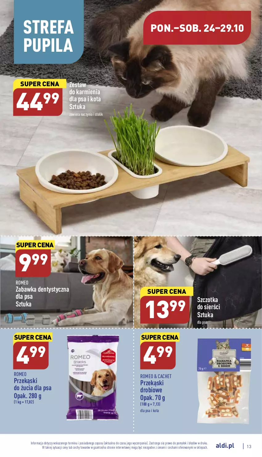 Gazetka promocyjna Aldi - Pełny katalog - ważna 24.10 do 29.10.2022 - strona 13 - produkty: Fa, Karmi, Stolik, Szczotka, Szczotka do sierści, Zabawka