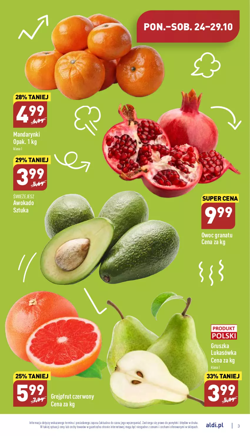 Gazetka promocyjna Aldi - Pełny katalog - ważna 24.10 do 29.10.2022 - strona 3 - produkty: Gra, Granat, Grejpfrut, Mandarynki