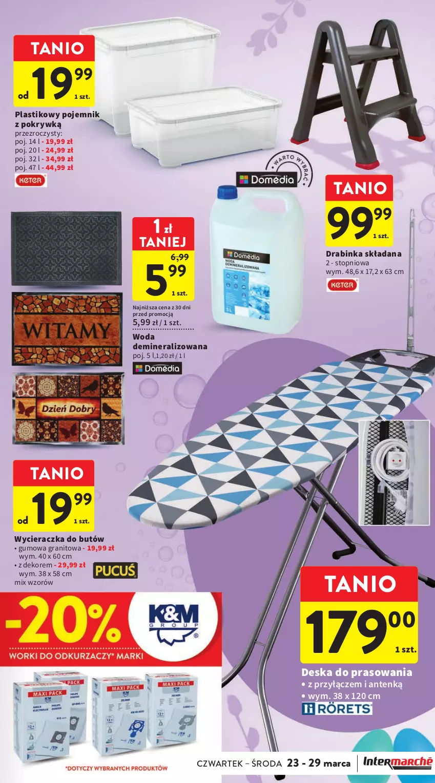 Gazetka promocyjna Intermarche - Gazetka Intermarche - ważna 23.03 do 29.03.2023 - strona 43 - produkty: Deska do prasowania, Gra, Inka, Pojemnik, Pojemnik z pokrywką, Top, Woda, Wycieraczka