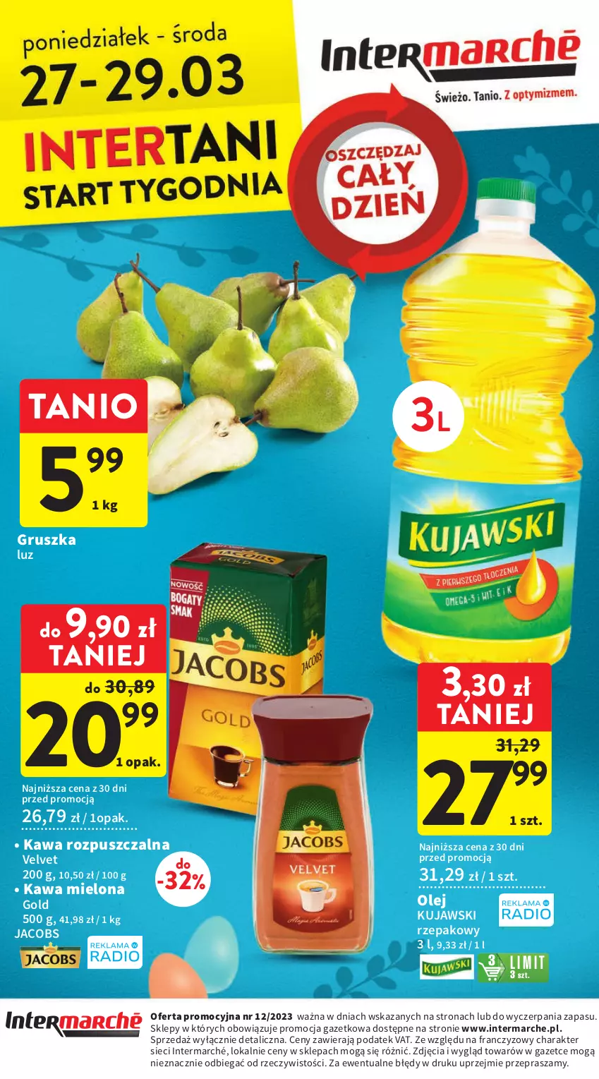 Gazetka promocyjna Intermarche - Gazetka Intermarche - ważna 23.03 do 29.03.2023 - strona 48 - produkty: Jacobs, Kawa, Kawa mielona, Kawa rozpuszczalna, Kujawski, Olej, Velvet