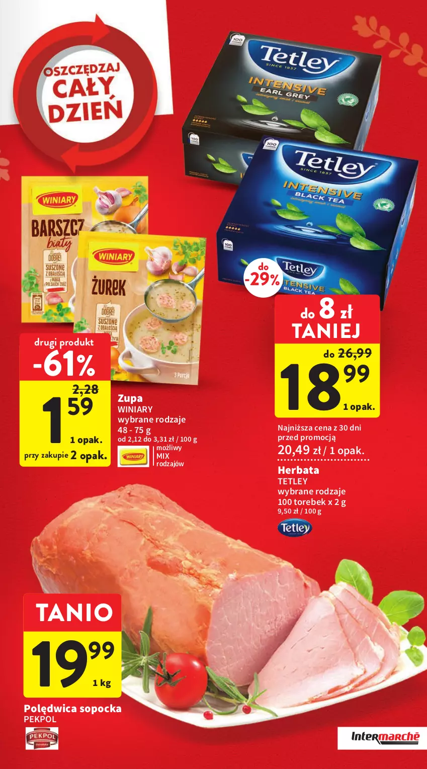 Gazetka promocyjna Intermarche - Gazetka Intermarche - ważna 23.03 do 29.03.2023 - strona 5 - produkty: Herbata, Pekpol, Polędwica, Tetley, Winiary, Zupa