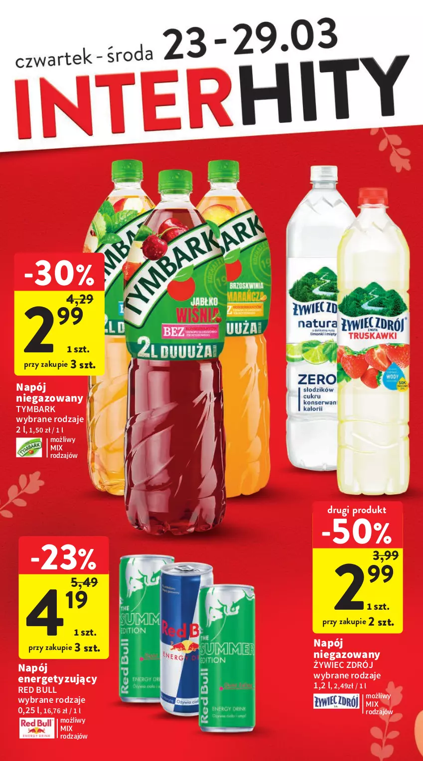 Gazetka promocyjna Intermarche - Gazetka Intermarche - ważna 23.03 do 29.03.2023 - strona 6 - produkty: Napój, Napój niegazowany, Red Bull, Tymbark