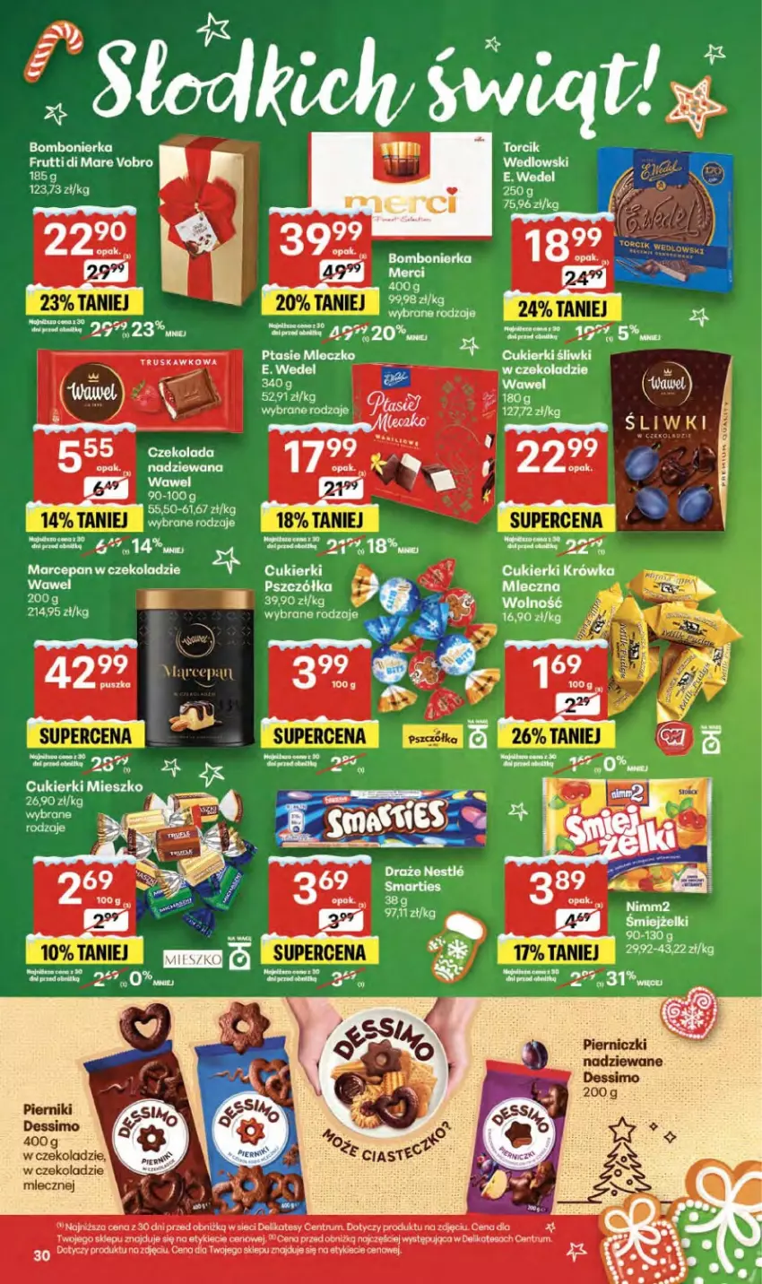 Gazetka promocyjna Delikatesy Centrum - Franczyza DC51 Czwartek - ważna 18.12 do 23.12.2025 - strona 30 - produkty: Cukier, Cukierki, Czekolada, E. Wedel, Rum, Wawel