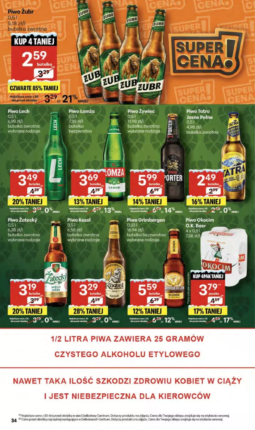 Gazetka promocyjna Delikatesy Centrum - Franczyza DC51 Czwartek - ważna 18.12 do 23.12.2025 - strona 34 - produkty: Gra, Koc, Kozel, Okocim, Piec, Piwa, Piwo, Rum