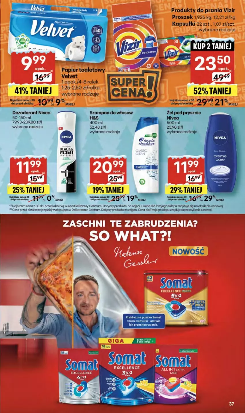 Gazetka promocyjna Delikatesy Centrum - Franczyza DC51 Czwartek - ważna 18.12 do 23.12.2025 - strona 37 - produkty: Lack, Papier, Papier toaletowy, Rum, Somat, Velvet, Vizir
