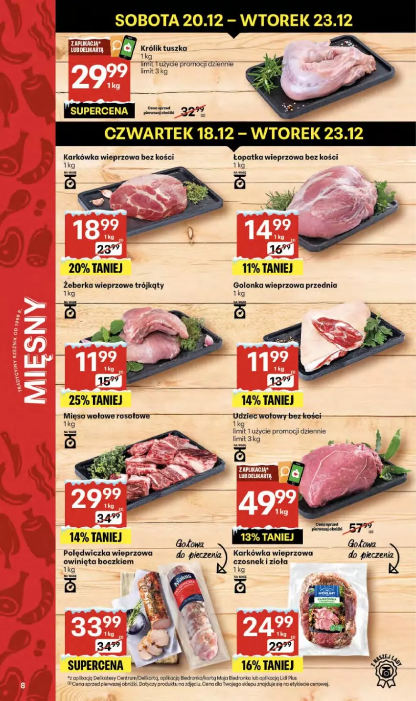 Gazetka promocyjna  - Franczyza DC51 Czwartek - ważna 18.12 do 23.12.2025 - strona 8 - produkty: Czosnek, Dron, Fa, Golonka wieprzowa, Karkówka wieprzowa, Królik, Mięso, Piec, Polędwiczka wieprzowa, Rum, Tusz, Udziec wołowy