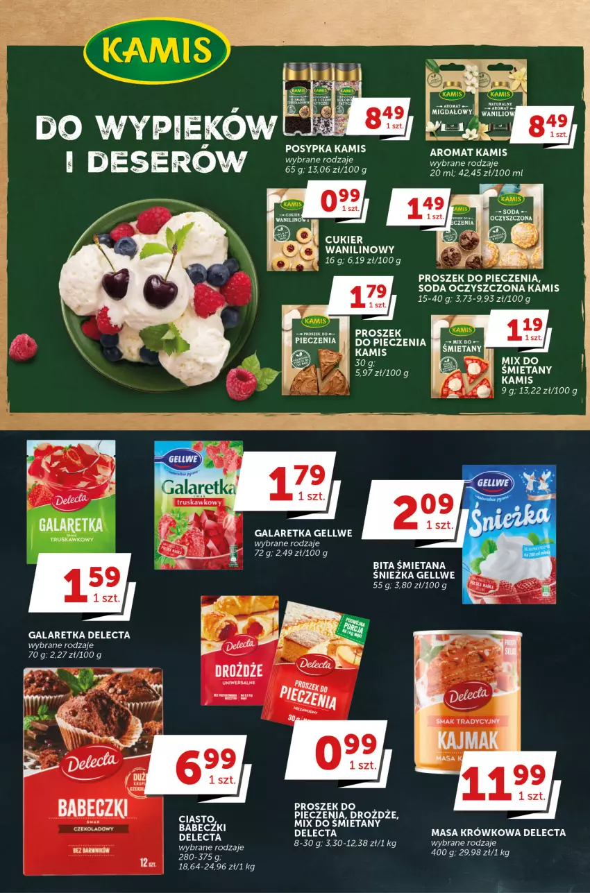 Gazetka promocyjna Groszek - ważna 01.06 do 13.06.2023 - strona 19 - produkty: Babeczki, Delecta, Drożdże, Gala, Galaretka, Kamis, LG, Piec, Proszek do pieczenia, Soda oczyszczona