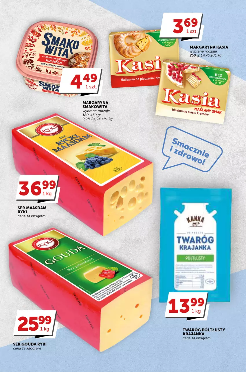 Gazetka promocyjna Groszek - ważna 01.06 do 13.06.2023 - strona 5 - produkty: Gouda, Gra, Kasia, Maasdam, Margaryna, Ser, Smakowita, Twaróg, Twaróg półtłusty