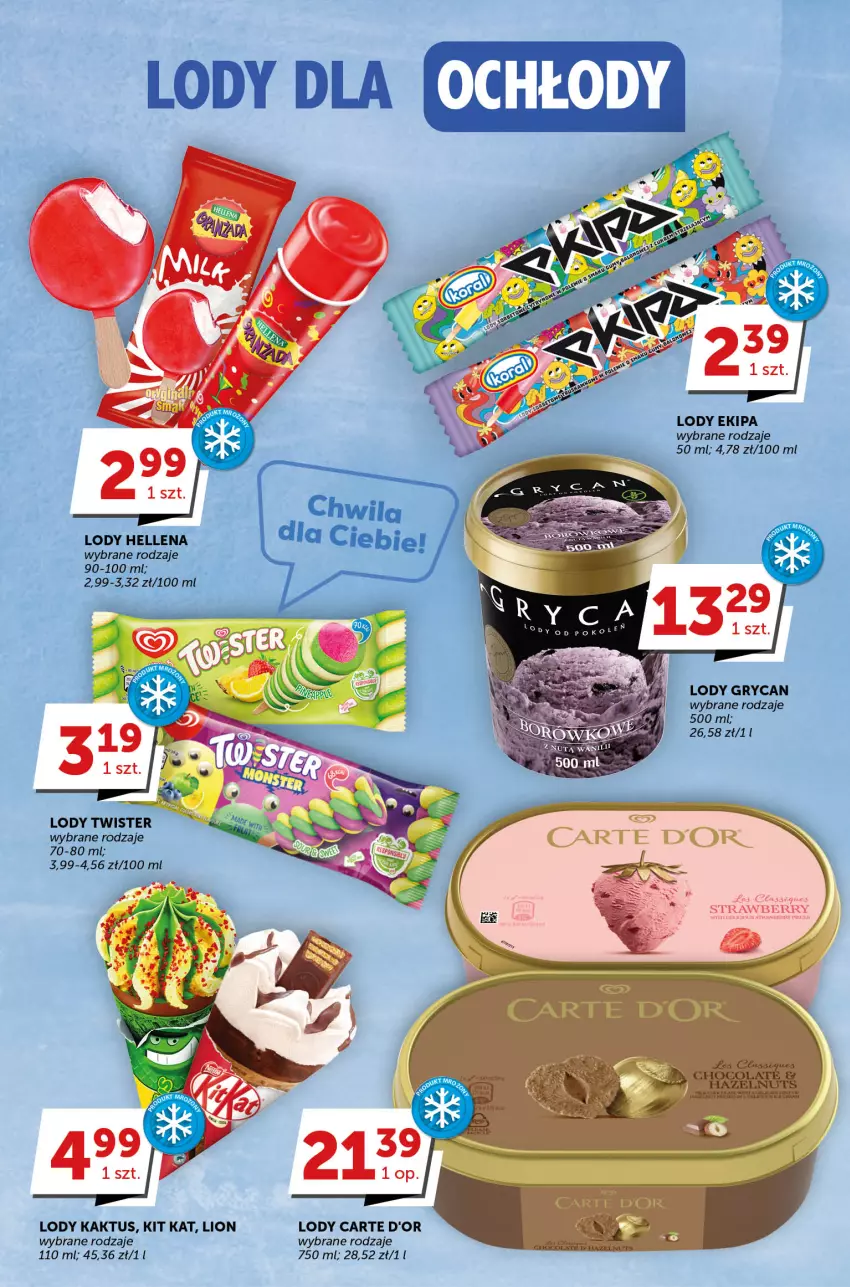 Gazetka promocyjna Groszek - ważna 01.06 do 13.06.2023 - strona 7 - produkty: Carte d'Or, Gry, Hellena, Kaktus, Kit Kat, Lion, Lody