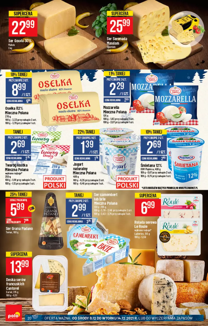 Gazetka promocyjna PoloMarket - Gazetka pomocyjna - ważna 08.12 do 14.12.2021 - strona 20 - produkty: Dada, LANA, Masło, Mozzarella, Piątnica, Ser, Twaróg