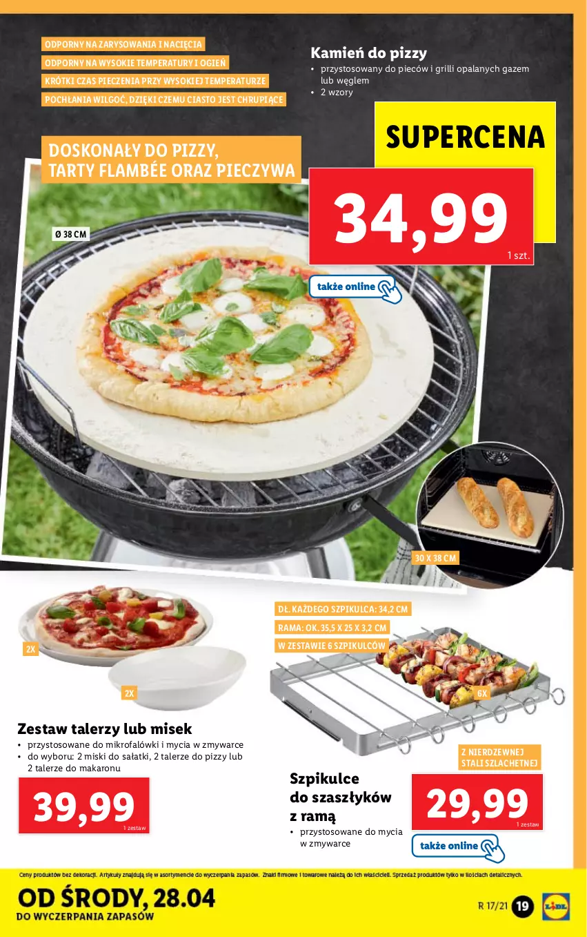 Gazetka promocyjna Lidl - GAZETKA - ważna 26.04 do 30.04.2021 - strona 19 - produkty: Fa, Grill, LG, Makaron, Piec, Por, Rama, Sałat, Sok, Talerz, Zestaw talerzy