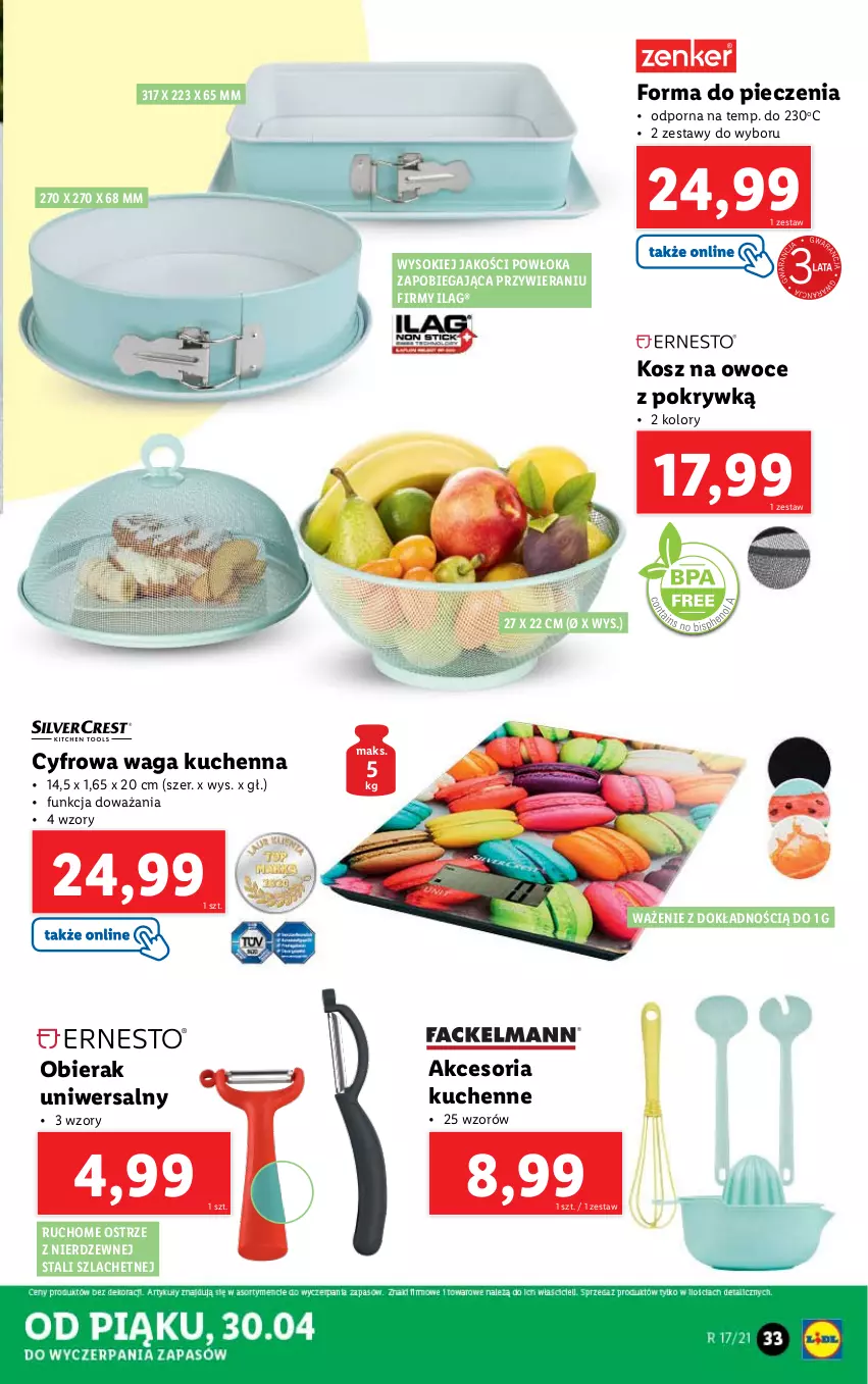 Gazetka promocyjna Lidl - GAZETKA - ważna 26.04 do 30.04.2021 - strona 35 - produkty: Forma do pieczenia, Kosz, Owoce, Piec, Por, Sok, Waga