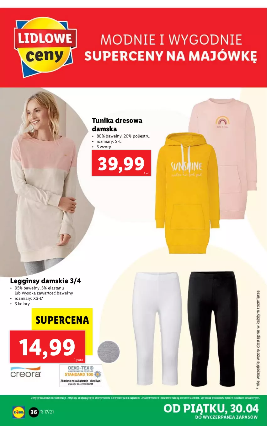 Gazetka promocyjna Lidl - GAZETKA - ważna 26.04 do 30.04.2021 - strona 38 - produkty: Dres, Gin, Legginsy, Sok, Tunika