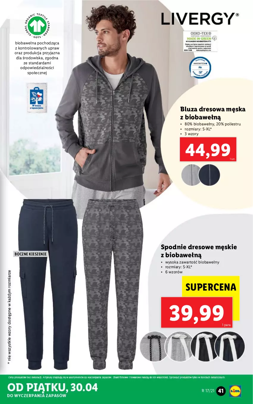 Gazetka promocyjna Lidl - GAZETKA - ważna 26.04 do 30.04.2021 - strona 43 - produkty: Bluza, Bluza dresowa, Dres, Sok, Spodnie, Spodnie dresowe, Wełna