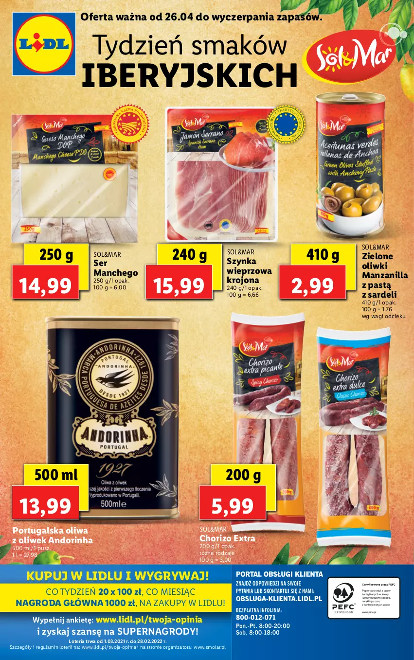 Gazetka promocyjna Lidl - GAZETKA - ważna 26.04 do 30.04.2021 - strona 46 - produkty: Gry, Mola, Oliwa z oliwek, Oliwki, Por, Ser, Szynka, Szynka wieprzowa, Wagi