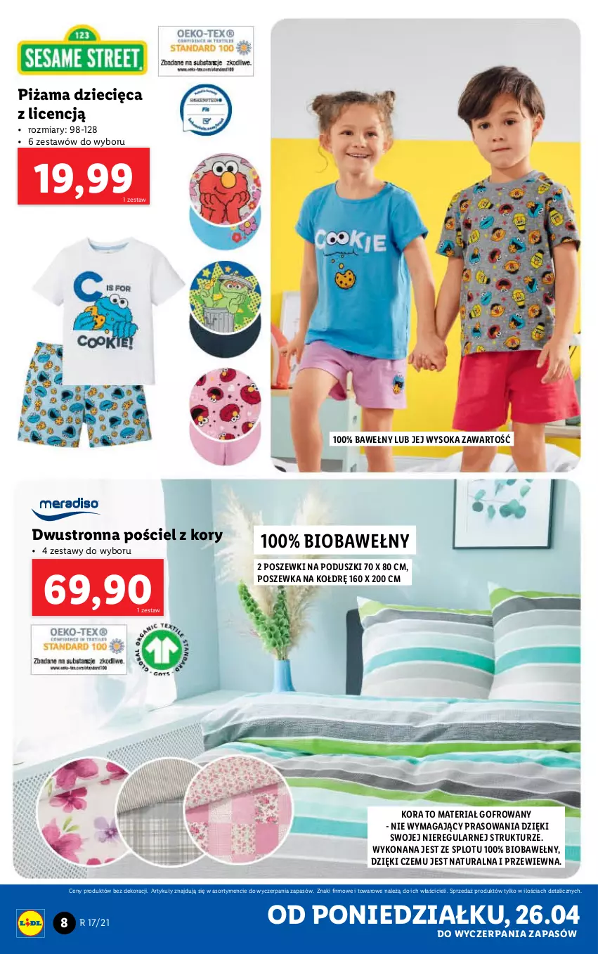 Gazetka promocyjna Lidl - GAZETKA - ważna 26.04 do 30.04.2021 - strona 8 - produkty: Dzieci, Piżama, Pościel, Poszewka, Sok