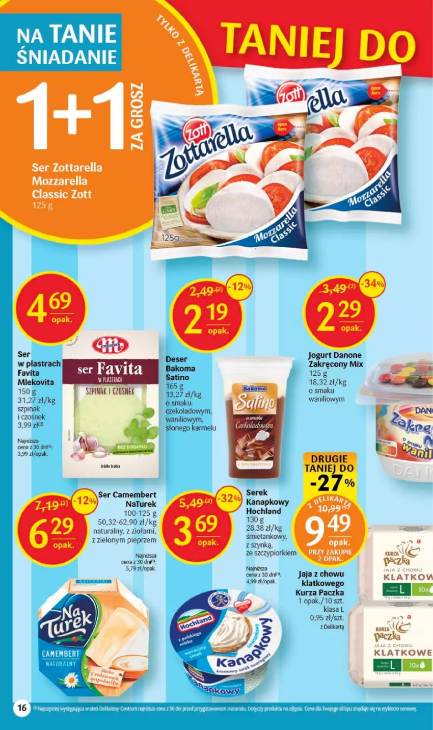 Gazetka promocyjna Delikatesy Centrum - Gazetka DC08 - ważna 23.02 do 01.03.2023 - strona 16 - produkty: Camembert, Czosnek, Danone, Fa, Favita, Hochland, Jaja, Jogurt, NaTurek, Pieprz, Rum, Ser, Serek, Serek kanapkowy, Szpinak