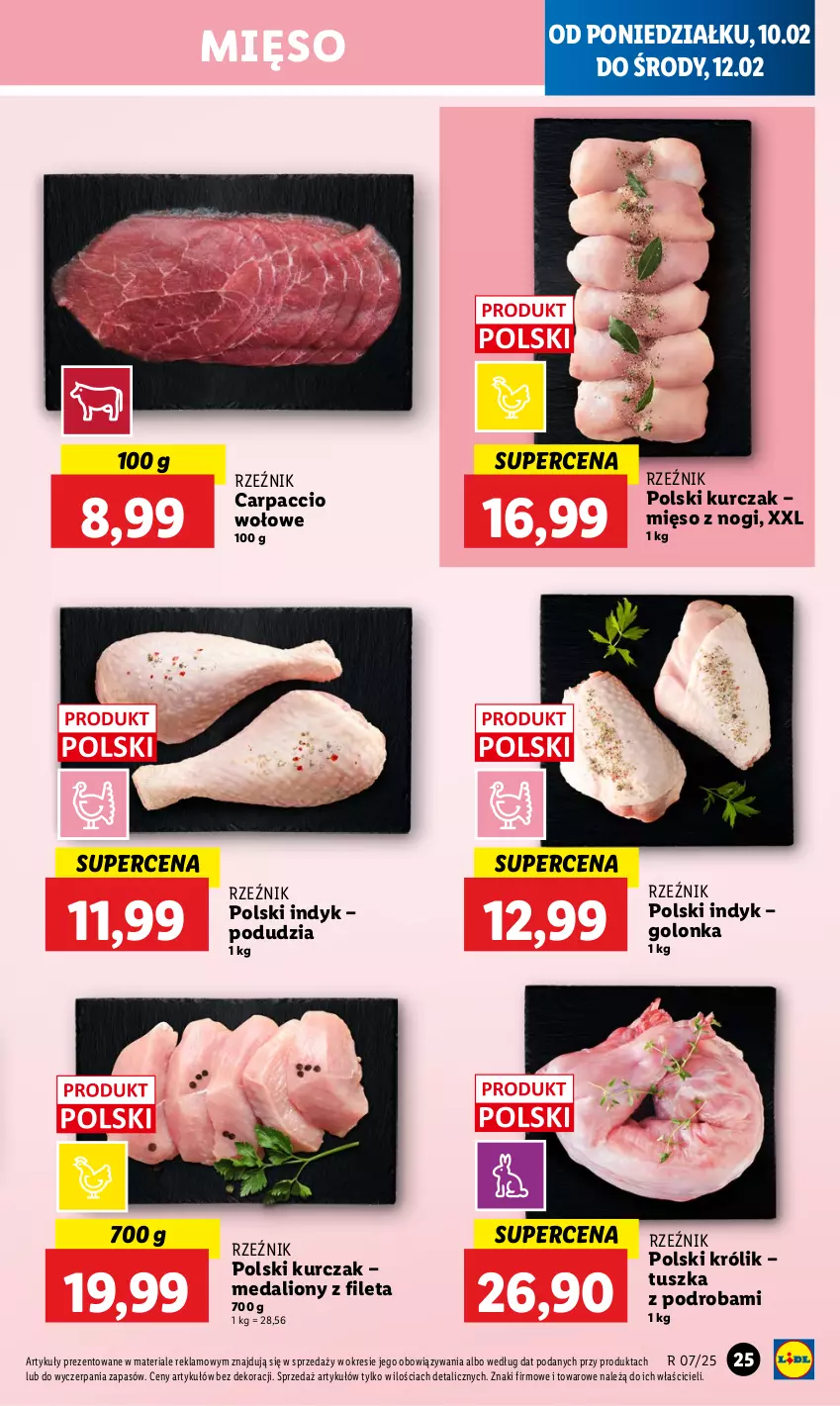 Gazetka promocyjna Lidl - GAZETKA - ważna 10.02 do 12.02.2025 - strona 27 - produkty: Carpaccio, Królik, Kurczak, Lion, Mięso, Tusz