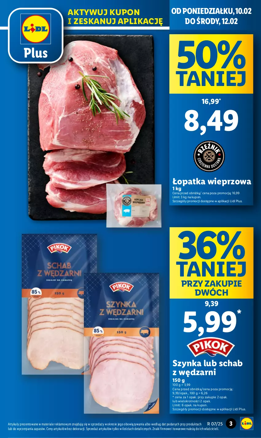 Gazetka promocyjna Lidl - GAZETKA - ważna 10.02 do 12.02.2025 - strona 3 - produkty: Szynka