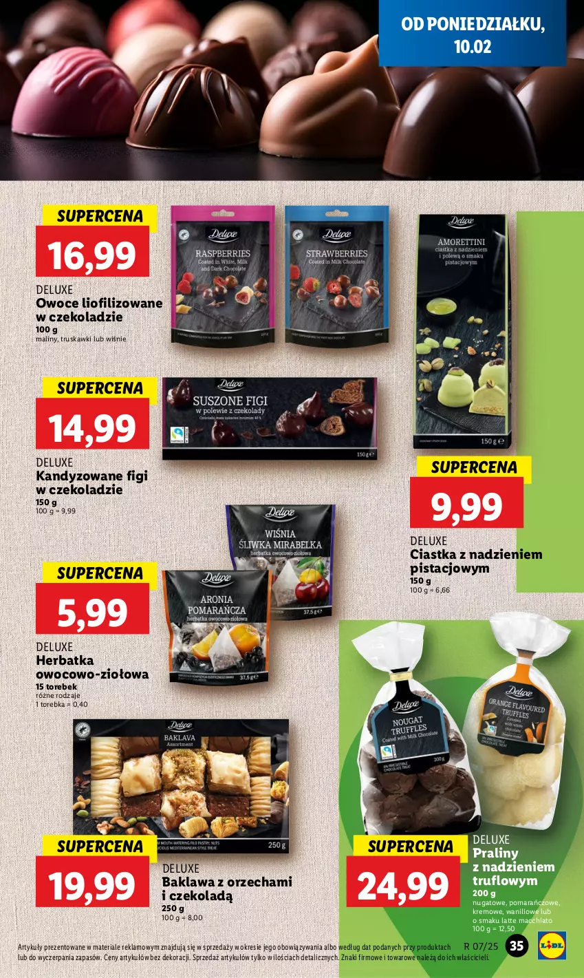 Gazetka promocyjna Lidl - GAZETKA - ważna 10.02 do 12.02.2025 - strona 39 - produkty: Chia, Ciastka, Figi, Maliny, Owoce, Praliny, Torebka, Truskawki