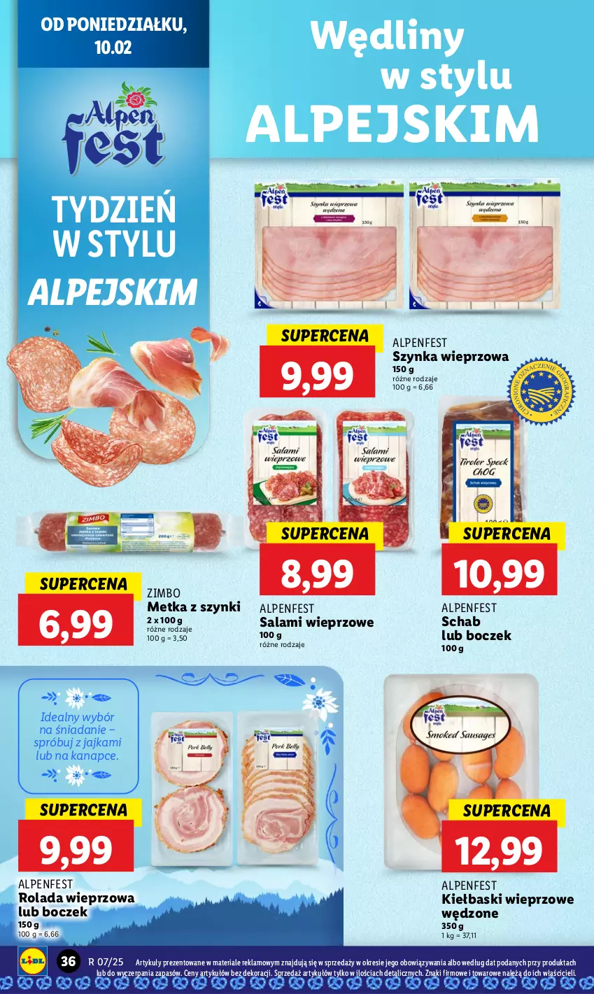 Gazetka promocyjna Lidl - GAZETKA - ważna 10.02 do 12.02.2025 - strona 40 - produkty: Boczek, Rolada, Salami, Szynka, Szynka wieprzowa