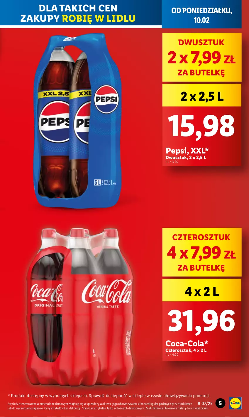 Gazetka promocyjna Lidl - GAZETKA - ważna 10.02 do 12.02.2025 - strona 5 - produkty: Coca-Cola, Pepsi