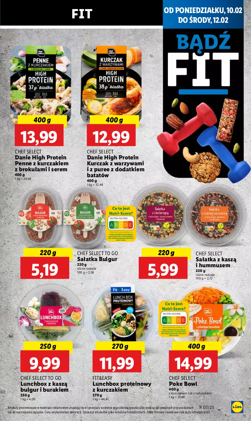 Gazetka promocyjna Lidl - GAZETKA - ważna 10.02 do 12.02.2025 - strona 51 - produkty: Bulgur, Buraki, Hummus, Kurczak, LG, Mus, Penne, Pur, Sałat, Sałatka, Ser, Tuńczyk, Warzywa