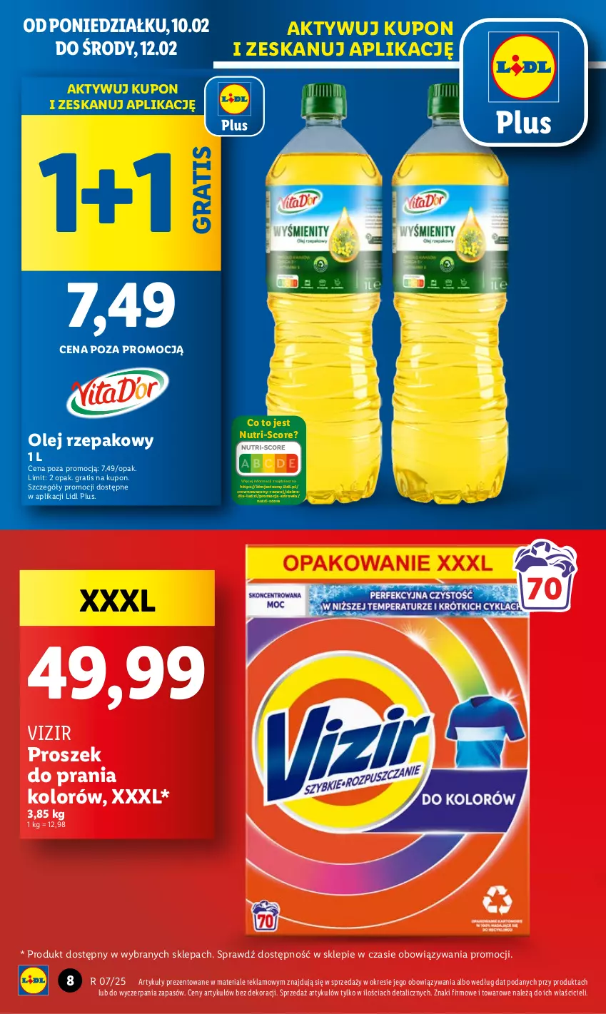 Gazetka promocyjna Lidl - GAZETKA - ważna 10.02 do 12.02.2025 - strona 8 - produkty: Gra, Olej, Olej rzepakowy, Proszek do prania, Vizir, Wazon