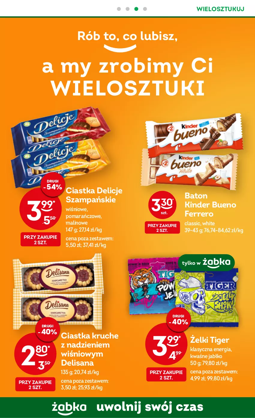 Gazetka promocyjna Żabka - ważna 02.11 do 08.11.2022 - strona 10 - produkty: Baton, Ciastka, Delicje, Ferrero, Isana, Kinder, Kinder Bueno, Tiger