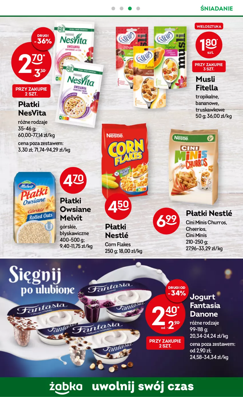 Gazetka promocyjna Żabka - ważna 02.11 do 08.11.2022 - strona 34 - produkty: Cheerios, Cini Minis, Corn flakes, Danone, Fa, Fanta, Jogurt, Melvit, Mus, Nestlé, Płatki owsiane