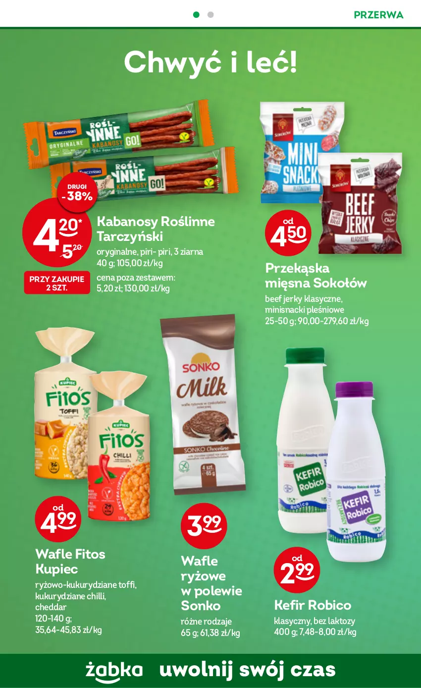 Gazetka promocyjna Żabka - ważna 02.11 do 08.11.2022 - strona 36 - produkty: BIC, Cheddar, Gin, Jerky, Kabanos, Kefir, Kupiec, Piec, Robico, Ryż, Sok, Sokołów, Sonko, Tarczyński, Wafle