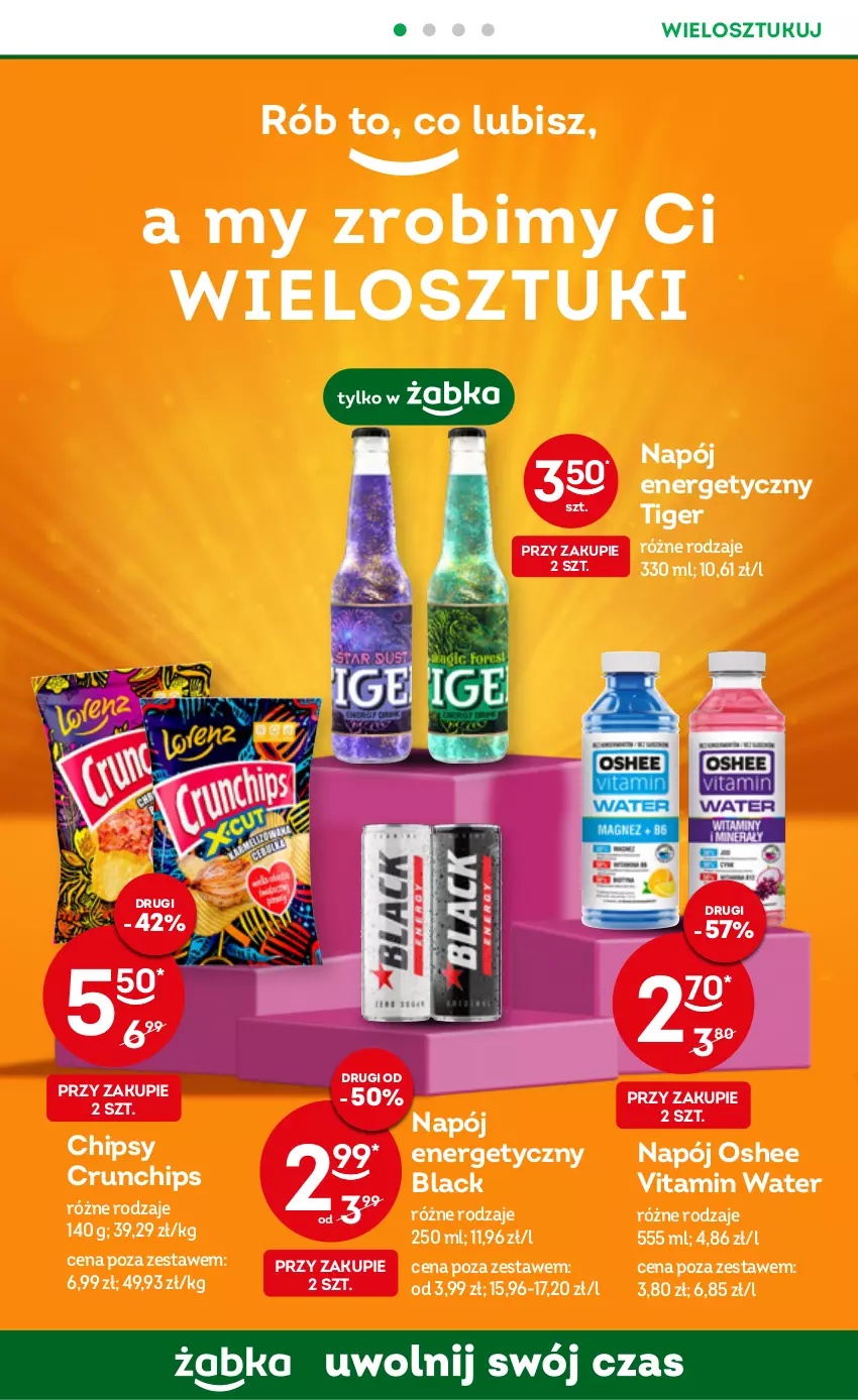 Gazetka promocyjna Żabka - ważna 02.11 do 08.11.2022 - strona 8 - produkty: Chipsy, Crunchips, Lack, Napój, Napój energetyczny, Oshee, Tiger