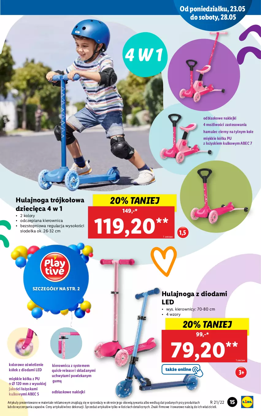 Gazetka promocyjna Lidl - GAZETKA - ważna 23.05 do 28.05.2022 - strona 17 - produkty: Dzieci, Hulajnoga, Kierownica, Klej, Mule, Sok, Top