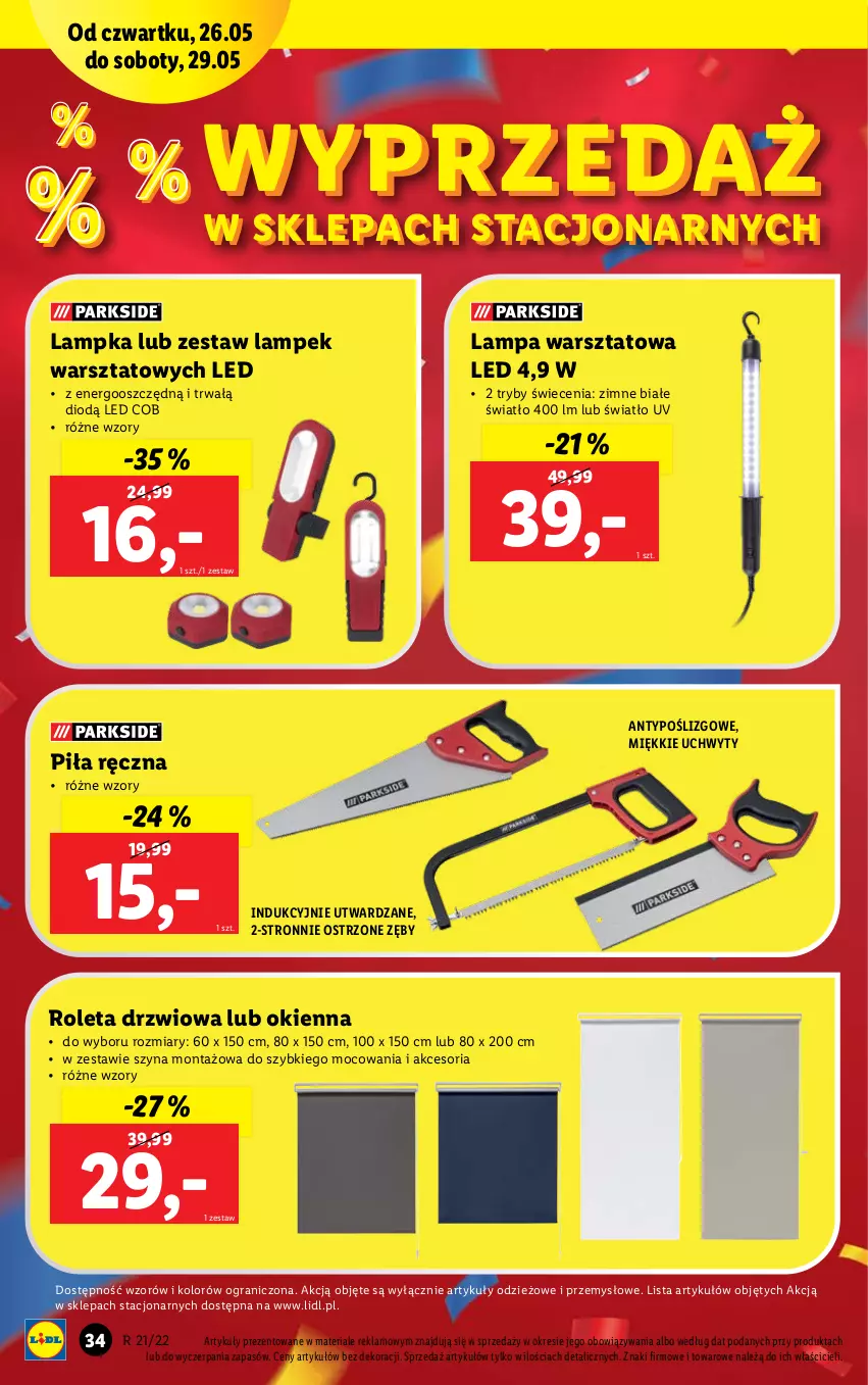 Gazetka promocyjna Lidl - GAZETKA - ważna 23.05 do 28.05.2022 - strona 36 - produkty: Drzwi, Gra, Lampa, Roleta, Szyna, Uchwyty