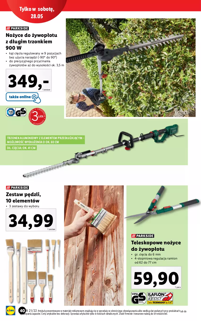 Gazetka promocyjna Lidl - GAZETKA - ważna 23.05 do 28.05.2022 - strona 42 - produkty: Noż, Nożyce, Sok, Teleskop, Top, Zestaw pędzli