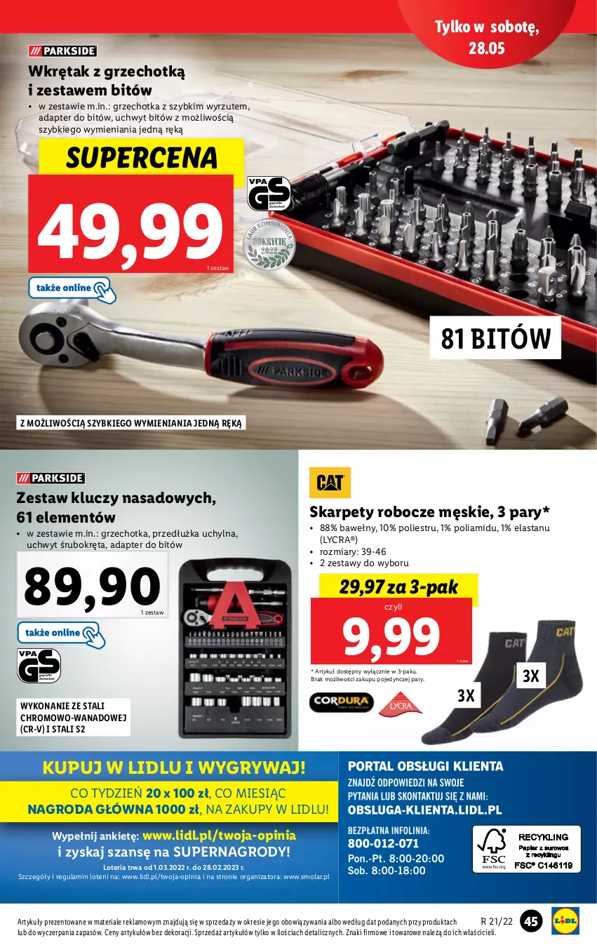 Gazetka promocyjna Lidl - GAZETKA - ważna 23.05 do 28.05.2022 - strona 47 - produkty: Gry, Karp, Mola, Top, Wkręt, Zestaw kluczy, Zestaw kluczy nasadowych