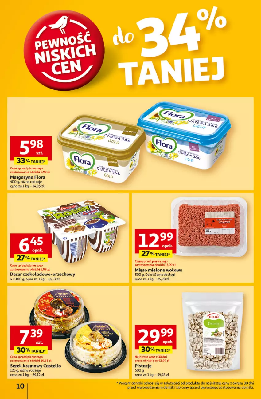 Gazetka promocyjna Auchan - Gazetka Pewność Niskich Cen Hipermarket - ważna 27.02 do 05.03.2025 - strona 12 - produkty: Deser, Flora, Margaryna, Mięso, Mięso mielone, Pistacje, Ser, Serek